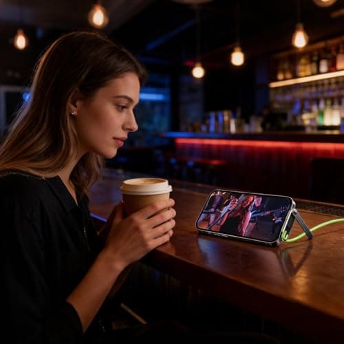 Invisible Holder Charger – 240W Foldable Fast Charging Sideways Cord, 2 In 1 Cable Stand | Compact Phone And Tablet Charger With Built-In Support For Office, Travel, Camping And Hiking — view 2