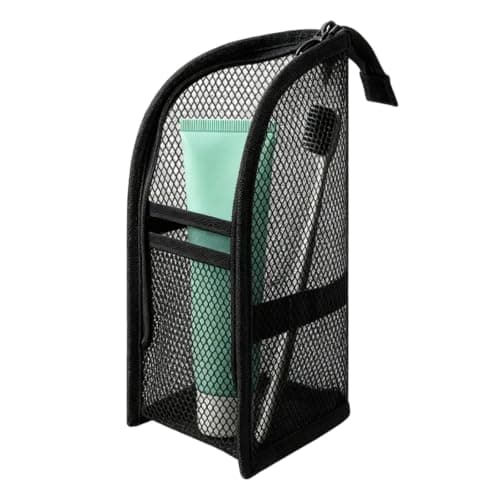 Large Capacity Freestanding Travel Toiletry Bag Waterproof Makeup (Black)
