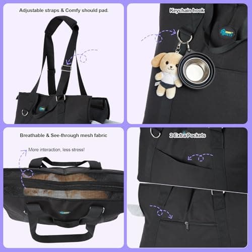 Ownpets XL Pet Carrier Handbag,Black, Up to 20lbs — view 4