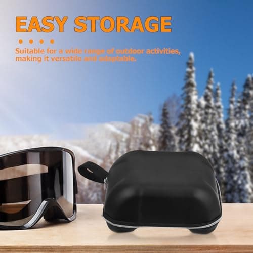 TOPBATHY Snowboard Goggles Box Waterproof Zipper Closure Portable Black — view 5