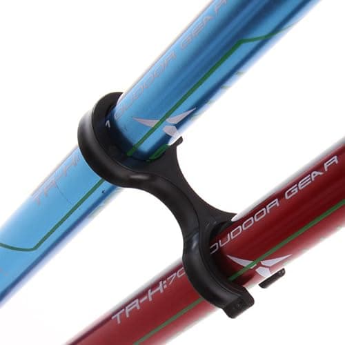 10 PCS Trekking Pole Clips Sturdy Hiking Pole Clips Walking Stick Holder Double Rod Buckle Connector Walking Stick Accessories for Outdoor Hiking Camping(Black) — view 3