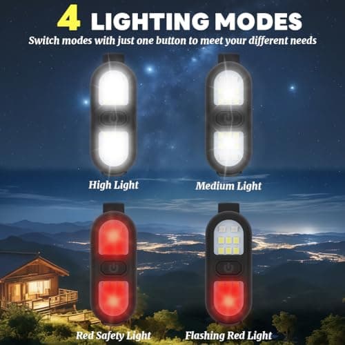flintronic 1PC Clip On Flashlight, Running Light, Rechargeable Safety Lights, LED Work Light, Portable Hands Free Flashlight for Walking at Night,Dog Running, Camping, Hiking,Black — view 5