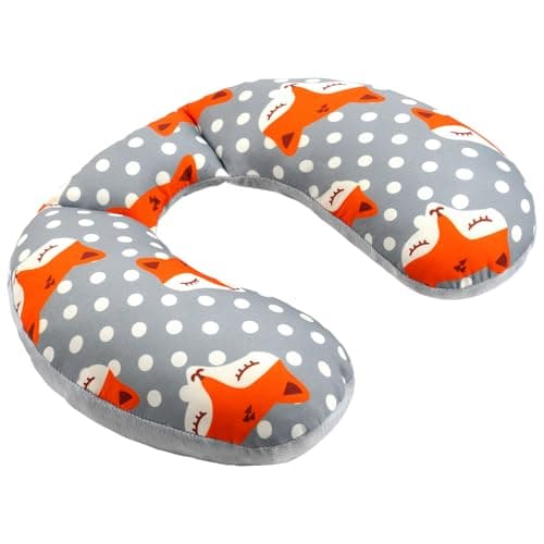 Alaoo Baby Neck Pillow for Travel, Breathable Soft U-Shaped Head Neck Protector, Car Travel Sleeping Pillow for Babies and Children for Car Seats and Strollers, Fox Pattern