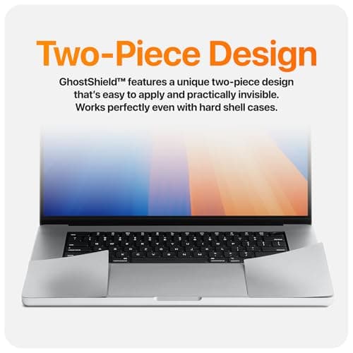 UPPERCASE GhostShield Premium Palm Rest Protector Skin Cover Set, Scratches and Wear Protection, Compatible with MacBook Pro 16" 2024 2023 2021 M4/M3/M2/M1 Pro/Max (Space Black) — view 3