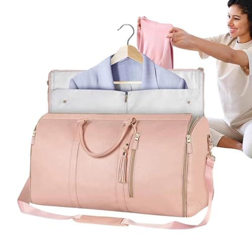 Garment Bag For Travel, Convertible Garment Bag, Garment Duffel Bag, Convertible Carry Garment Bag, Garment Bags For Clothes Travel, 2 In 1 Hanging Suitcase Suit Bag For Women & Men, Pink
