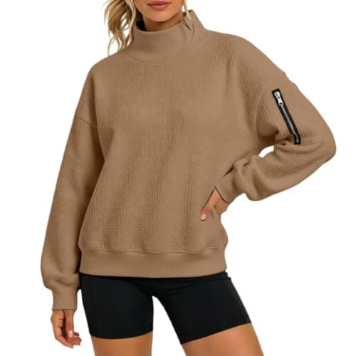 Cozy ’s Hoodless Sweatshirt With Front Pocket And Knit Texture For Everyda