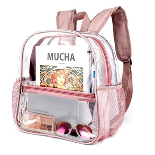 Fomaris Mini Clear Backpack 12 x 12 x 6 Stadium Approved Plastic Backpack, Rose Gold 1pc, S, Casual — view 4