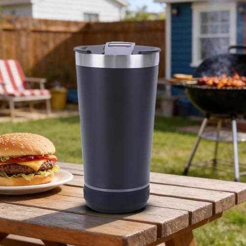 Tumbler Insulated Mug with Speaker 16oz Stainless Steel Coffee — view 4
