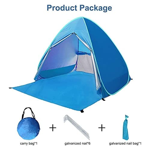 Eplze Automatic Pop Up Beach Tent 2-3 Persons (Sky Blue) — view 3