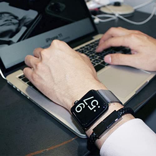 SAMERIO Type C to IOS Short Charging Cable 20cm Fast Portable Bracelet Charger Leather Braided Wrist Data Transfer Cord Perfect Christmas Birthday/Valentine's Day Gift — view 6