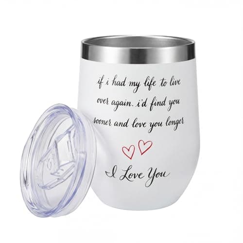 Coolparty Valentines Day Gift for Her Him, 350ml Insulated Tumbler I Love You Anniversary Birthday Wedding Romantic Present for Boyfriend Girlfriend Wife Husband Couples