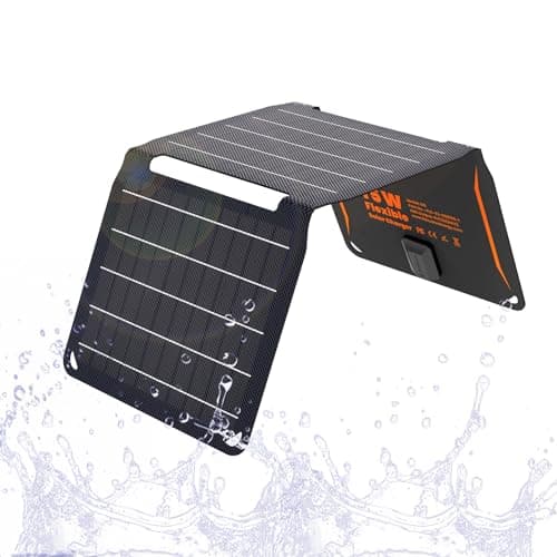 FlexSolar 15W Foldable Solar Panel, Waterproof IP67 Portable Solar Charger with USB Port Compatible with Phone Tablet PC for Outdoor Hiking Camping Fishing