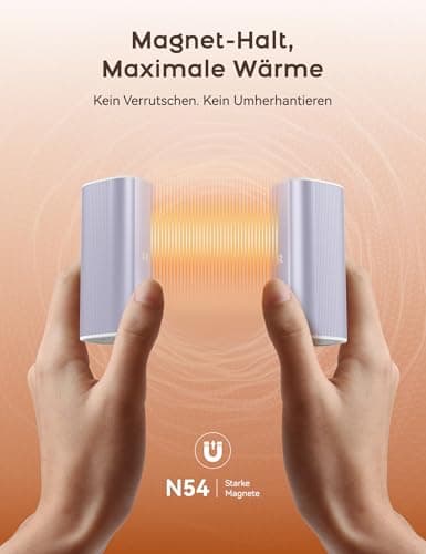 RORRY Hand Warmers Rechargeable 2 Pack, 10000mAh 360° Heating Magnetic Electric Hand Warmer, 24Hrs Warmth Portable Reusable Pocket Heater for Golf Camping Hunting Gifts for Men Women, Purple — view 6