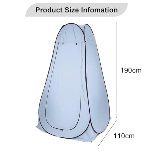 BREEZENEST Pop Up Tent | Toilet Tent for Camping Portable Privacy Shelter | Shower Tent for Outdoor Changing, Beach, Fishing | Instant Pop Up Toilet & Changing Room (Grey) — view 2