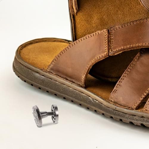 BCOATH Metal Rivet Buckle for Men Sandals and Beach Shoes, Silver Alloy 3# — view 5