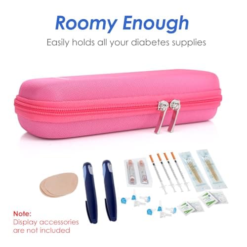 YOUSHARES Insulin Pen Cooler Travel Case - Medicine Travel Cool Bag with 2 Ice Packs, Keep Medicine Cool While Traveling 6-8 Hours for GLP-1 Wegovy Pens, Diabetic Supplies, Insulin Case (Pink) — view 5