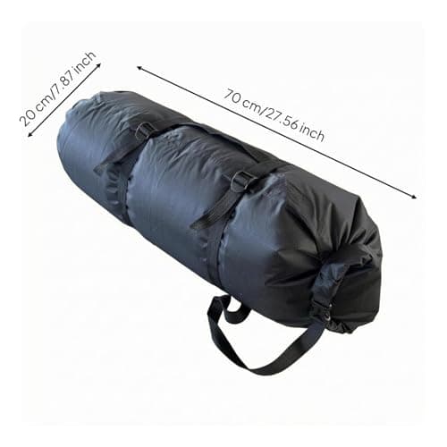 AsrMyjcx Waterproof Storage Pouch Compression Sack Lightweight Ripstop Nylon Buckle-Fastened Strap Roll-Top Closure Suitable for backpackers trekking gear storage trips, Black — view 3