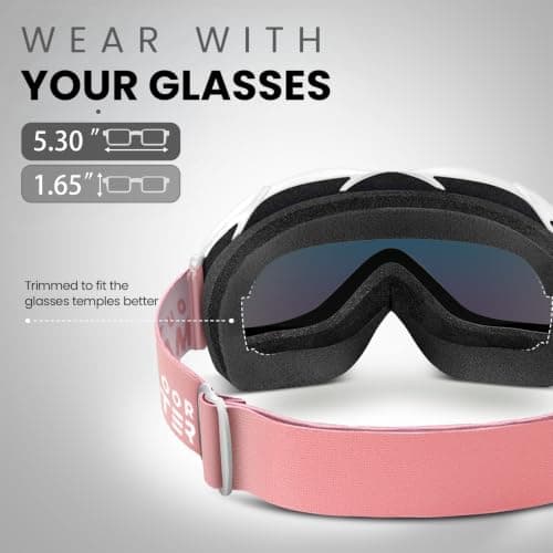 OutdoorMaster OTG Ski Goggles, Snowboard Goggles for Men, Women & Youth — view 3