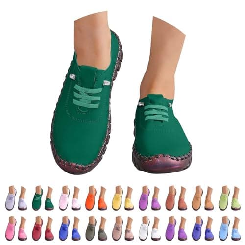 Walking Shoes for Women UK Womens Trainers Waterproof Non Slip Walking Shoes Lightweight Soft Wide fit Running Sneakers Casual Orthopedic Shoe Lace up Sneaker for Tennis Gym Tennis Blackish Green 7 — view 5