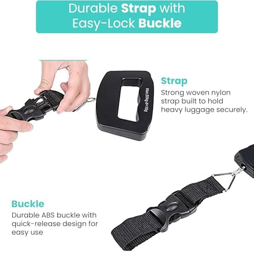 MSC Portable Digital Luggage Scale Electronic Suitcase Scale Hanging Scales Luggage Weighing Scale 110 Pound/ 50 Killogram With Backlit With Tare Function Lightweight for Travel-Small-1pc — view 6