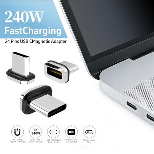 IVIVTOR USB C Magnetic Adapter - 3 Pieces USB-C Magnetic Adapter Head - TPY C Magnetic Plug Connector for 24 Pin Magnetic USB — view 4