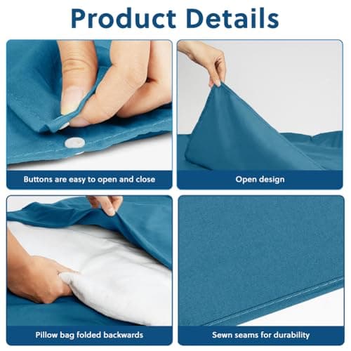 flintronic Sleeping Bag Liner 210 x 75 cm, Portable Camping Sleep Bag with Pillow Slot, Lightweight Travel Sleeping Bag for Camping Picnic Hiking Hostels-4PCS Blue — view 3