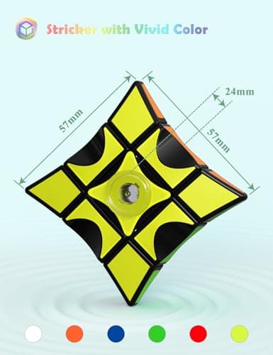 ROXENDA 1x3x3 Fidget Cube Spinner- Fingertip Rotator 2 in 1 for kids, Fast Cube Puzzle Spinner Rotatable Brain Teasers Spinning Toy Stress Relief for Adult , Kids and for Travel Toys (Black) — view 6