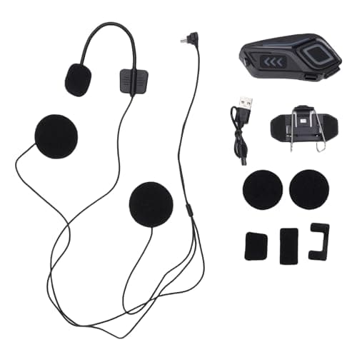 Denash 5.4 Motorcycle Helmet Speaker, Graphene Diaphragm Noise Canceling Music Control IPX8 Water Proof, Flashlight Feature for Easy Nighttime Travel