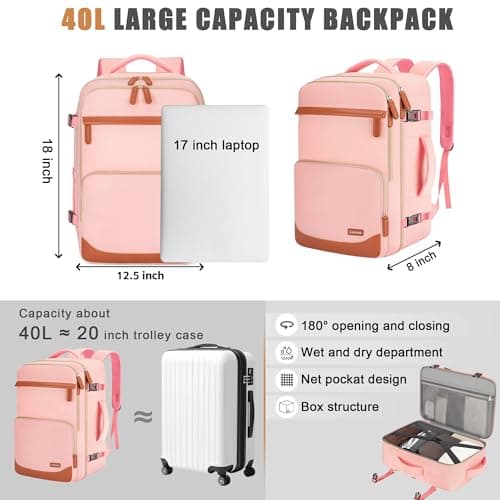 Velaybor 40L Travel Backpack, Flight Approved Carry On Laptop Backpack — view 5