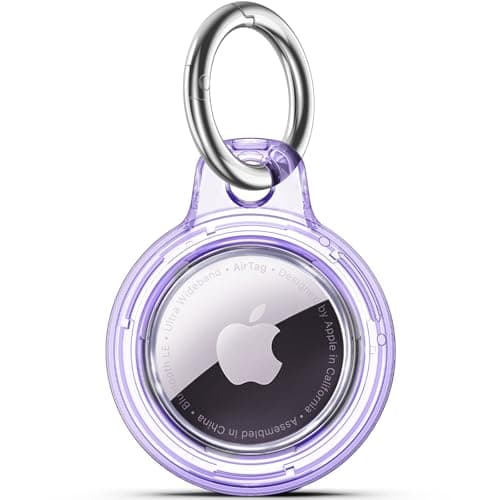 TNSNK for AirTag Holder Keyring, 1 Pack,Clear Purple