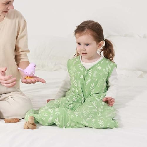 ToyaTec Baby Sleeping Bag 1.0 Tog 2 Pack,Super soft Rayon Made from Bamboo,Baby's Bamboo fiber Pure Organic Sleeping Sack Spring Summer Autumn(Green,S) — view 4