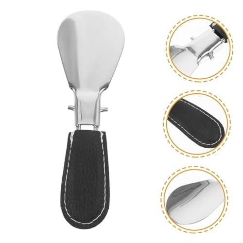 COLLBATH 2pcs Stainless Steel Folding Travel Shoehorns with Pu Cover — view 3