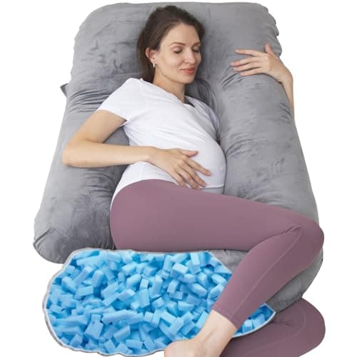 TaiBest U Shaped Full Body Pregnancy Pillow with Removable Cover for Maternity Women,Pregnancy Pillows for Sleeping,Support for Back, Legs, Belly,55 Inch Pregnancy Pillow for Women