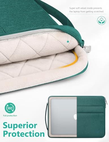 HYZUO 17-17.3 Inch Laptop Case Sleeve Bag Briefcase, Dark Green — view 5