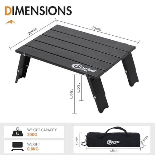 Portal Small Beach Folding Camping Table Mini Ultralight Adjust Height 800g — view 2