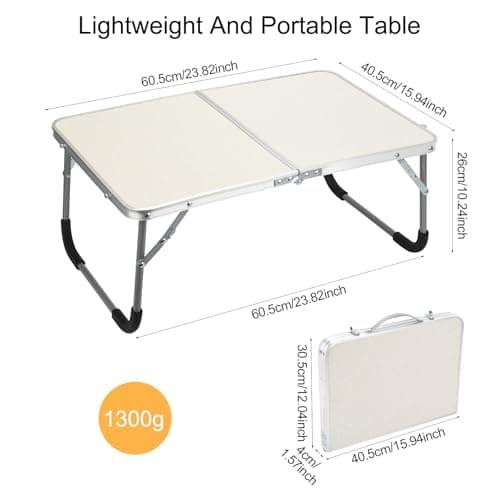 BSDLZCH Portable Folding Camping Table, Patterned White — view 3