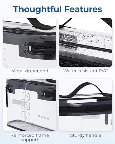 BAGSMART 3pcs Clear Toiletry Bag TSA Travel Essential for Makeup Liquids — view 5