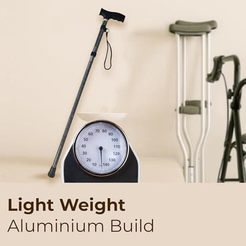 Life Healthcare Folding Walking Stick, Adjustable Aluminium Cane, Polka Dot — view 2
