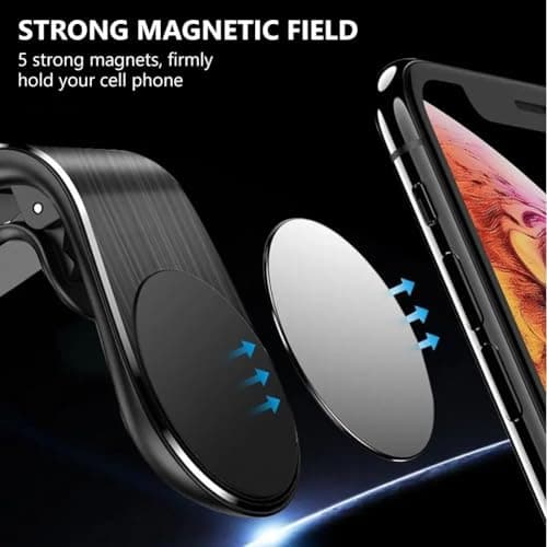Woniyal Magnetic Car Phone Holder for Nissan Navara NP300 2015-2022, Magnet Car Mobile Air Grilles Ventilation Phone Holder L Type Air Vent Clip Mobile Mount Mobile Phone Holders,Gold — view 5