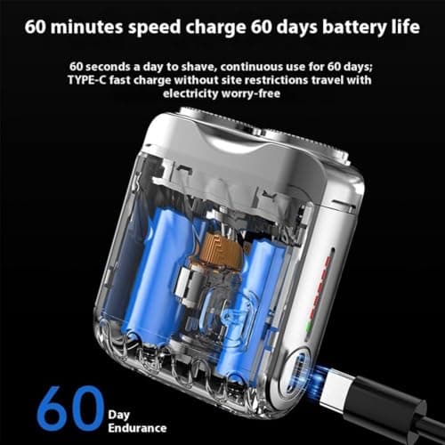 Mini Shavers for Men, Travel Shaver Portable Pocket Design Rotary Razor — view 5