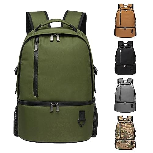 TUGUAN Insulated Cooler Backpack 28L Leakproof Cool Bag Rucksack Double Deck Bottom Thermal Compartment 16 Cans Picnic Backpack for Lunch, Beach, Camping, Green