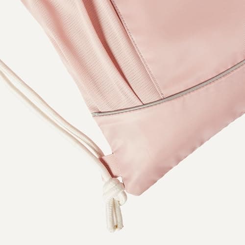 Amazon Basics Drawstring Lightweight Gym Bag Soccer Backpack, Large, Pink — view 3