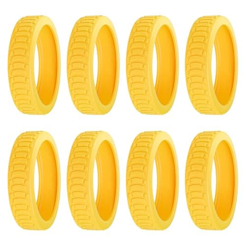 YMWALK 8 Pack Silicone Luggage Wheel Covers, Durable Anti-Scratch Travel Suitcase Wheel Protectors, Portable 2 Inch Luggage Spinner Wheel Covers Mute for Most Caster Wheels (yellow)