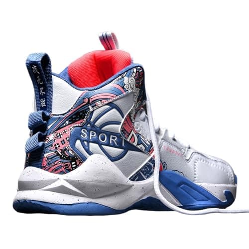 Hixingo Men's Basketball Trainers Shoes, Outdoor Trainers Sneaker Shoes Student Basketball Shoes, High Top Excellent Bouncing Training Running Shoes, Lightweight Sports Anti Slip Sport Shoes2.5-10 UK