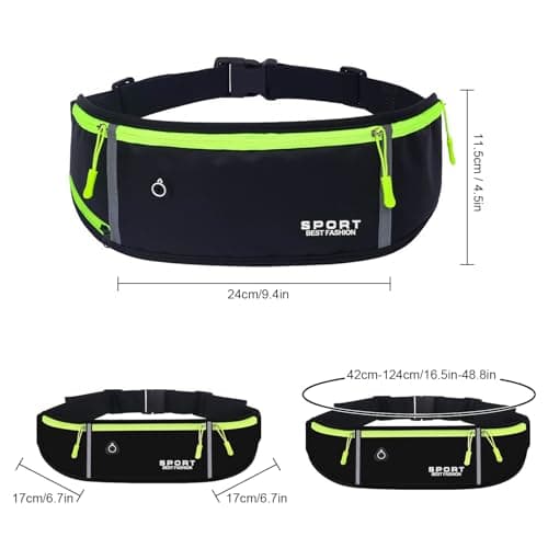 2pcs Running Belt for Women Men with Water Bottle Holder and Headphone Hole — view 2