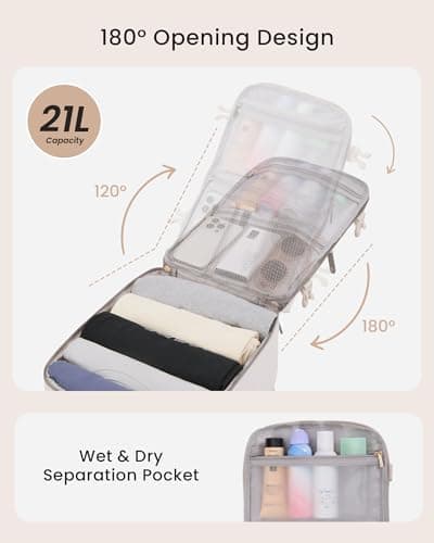 LOVEVOOK Cabin Bags 40x20x25 for Ryanair, Travel Backpack with 3 Front Pockets, Hand Luggage Bag with Dry and Wet Separation, Small Under Seat Carry-on Bag Rucksack for Travelling Airplanes Flight — view 4