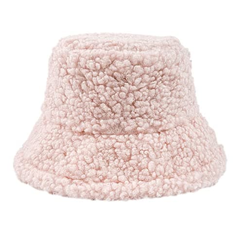 SAUTRV 2022 Winter Hat for Men Women Teddy Sports Hats Warm Winter Outdoor Travel Festival Gift Fisherman Hat Trendy Hats for Women (Pink, One Size)