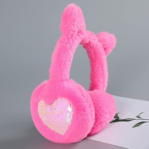 SEDEX Ear Muffs Kids Winter Girls Earmuffs Cute Cat Fluffy Ear Warmer Children Plush Thermal Furry Ear Covers Windproof Soft Headband Outdoor Sport Faux Fur Earflap Ski Cycling Running Headwear — view 2