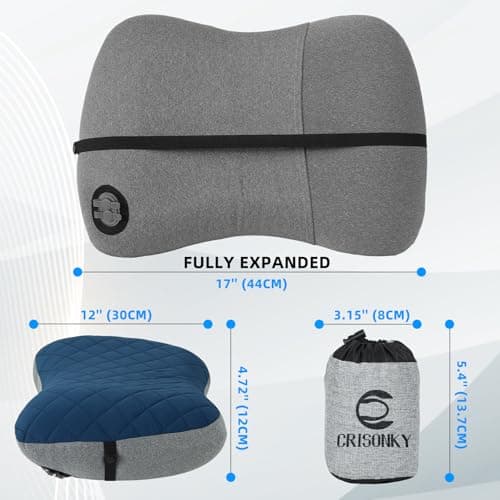 Crisonky Camping Pillow with Removable Cover, Ultralight Inflatable Pillow — view 4