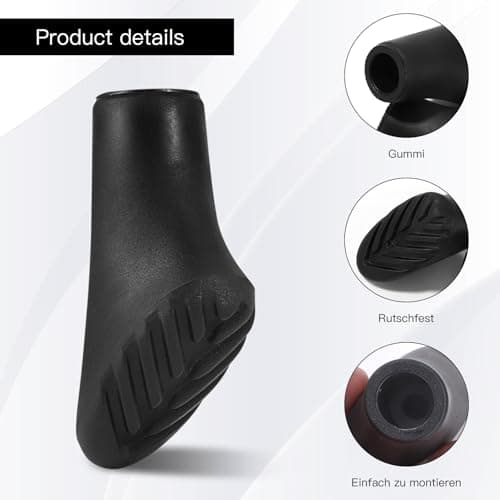 Nordic Walking Poles Rubber Steps, Pack of 4 Walking Poles, Rubber Buffers, Nordic Walking Pads, Asphalt, Quick Nordics Walking Pads, Buffer for Trekking, Asphalt, Gravel Mountains with Diameter — view 3